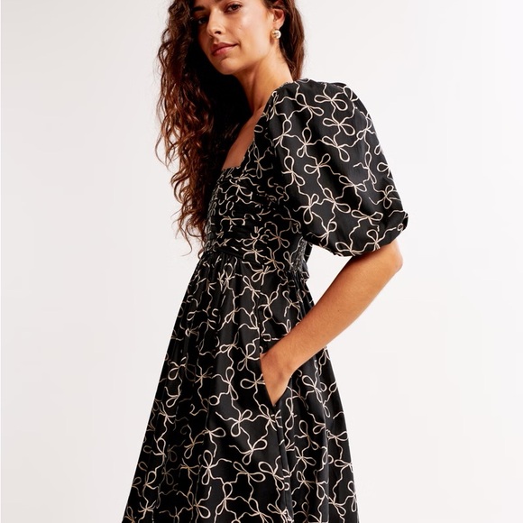 Abercrombie Emerson Poplin Puff Sleeve Mini Dress 🎀 - Picture 3 of 8